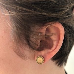 Michael Kors Stainless Steel Round Logo Studs